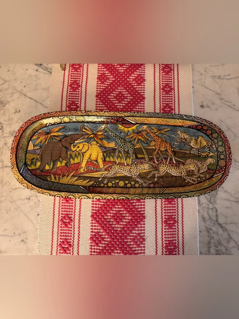 Penzo Zimbabwe large handpainted platter. New